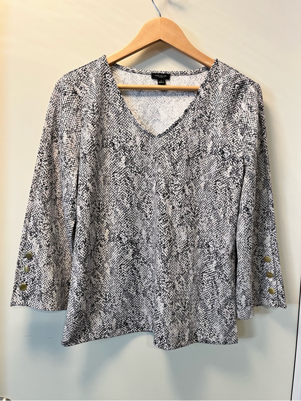 Ann Taylor Snake Print Stretch Blouse | M
